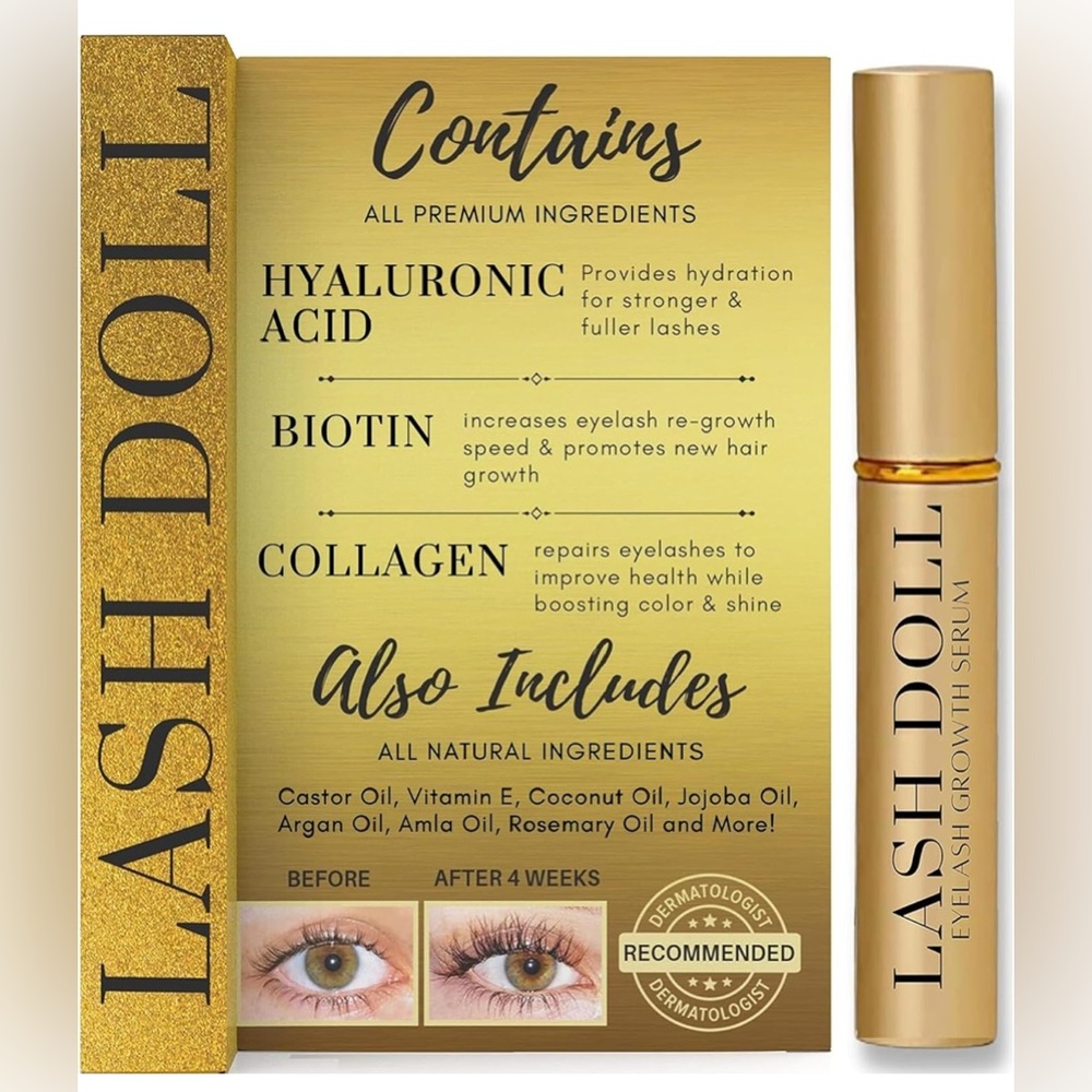 Lash Doll Eyelash & Eyebrow Growth Serum l Made With Natural Ingredients NIB